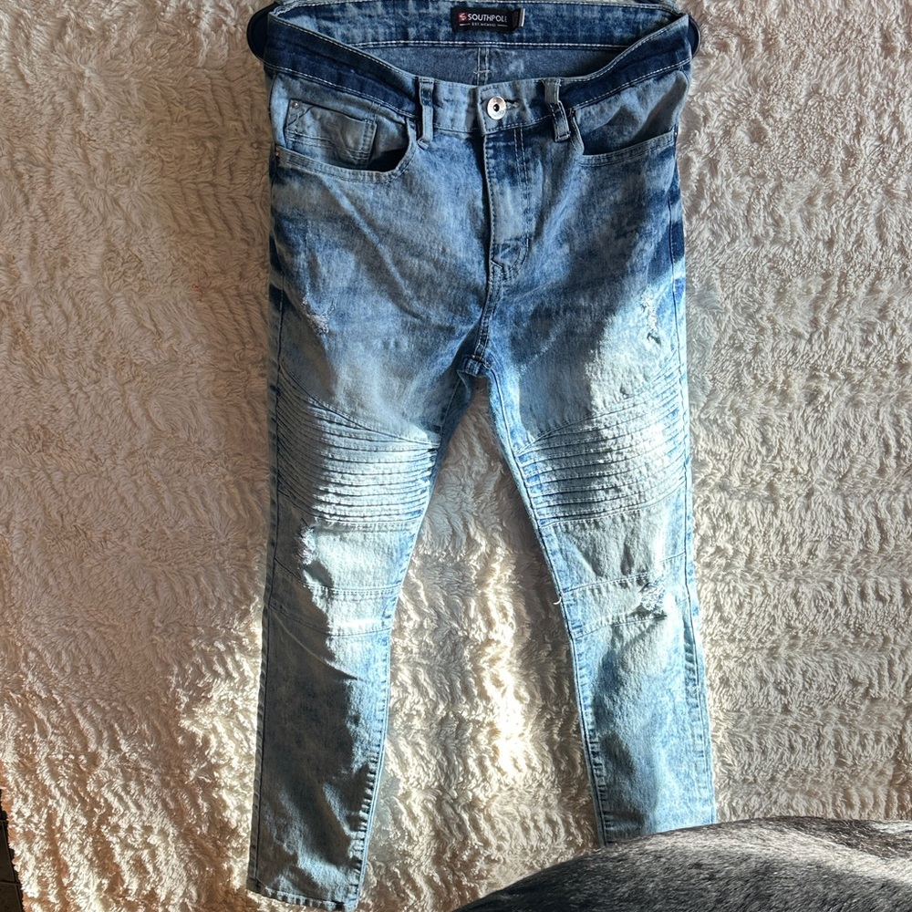 South Pole Light Blue Skinny Jeans 30x32.      F